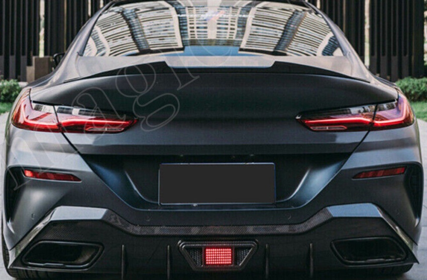 REAR DIFFUSER w/ LED LIGHT CARBON LOOK FOR BMW 8 SERIES G16 GRAN COUPE 2019-2023