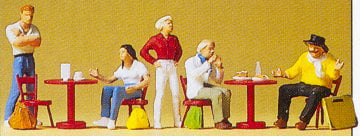Preiser 10349 Artist And Students At Cafe (Pk5) Exclusive Figures Set HO Gauge