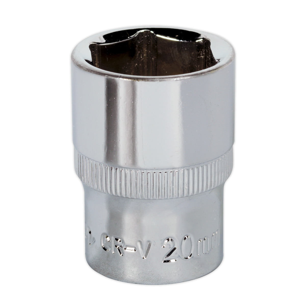 Sealey SP1220 Premier Fully Polished Socket 1/2""Sq Drive 20mm