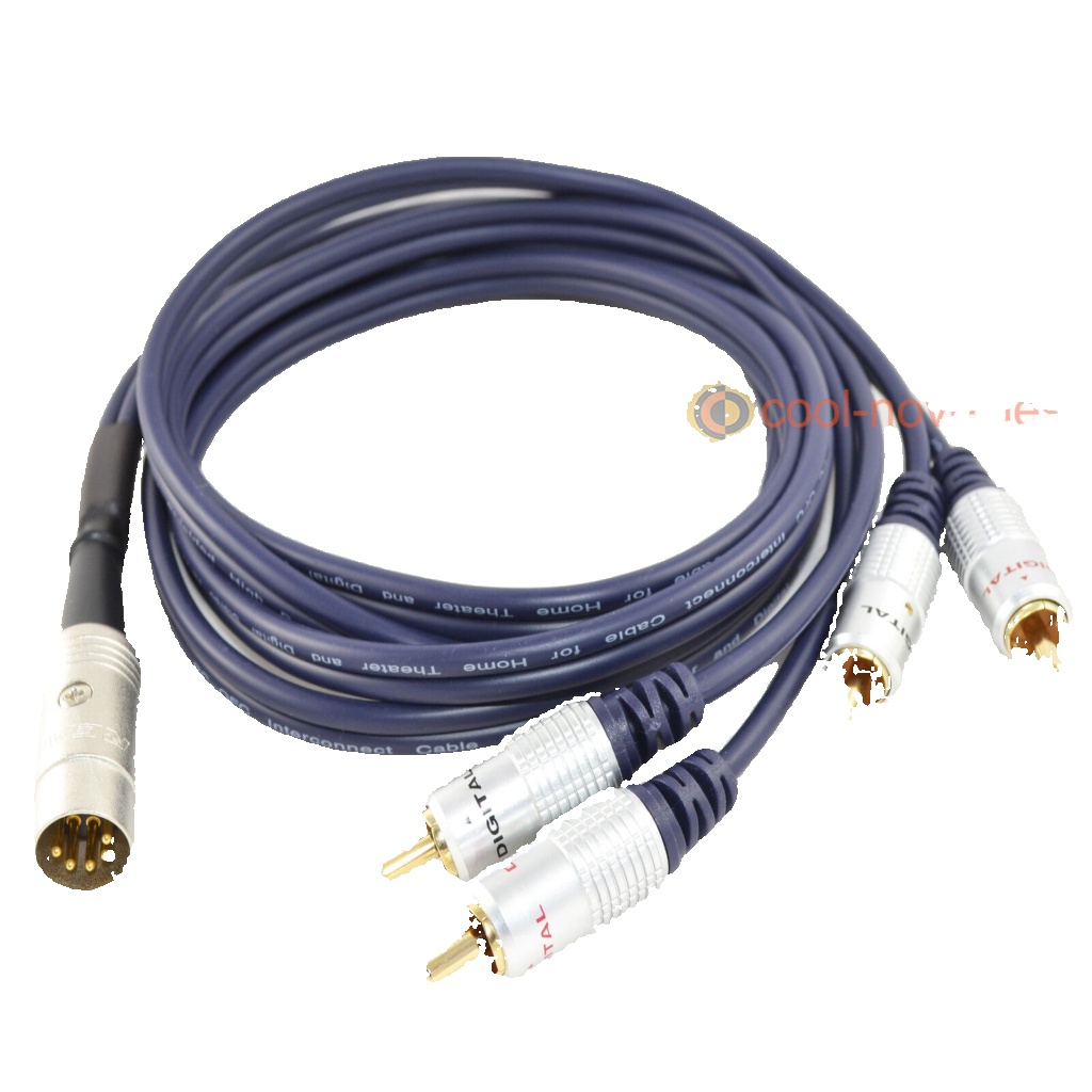 5 PIN DIN TO 4 X RCA TAPE/CASSETTE INTERCONNECT CABLE / PRE-AMP LEAD FOR NAIM