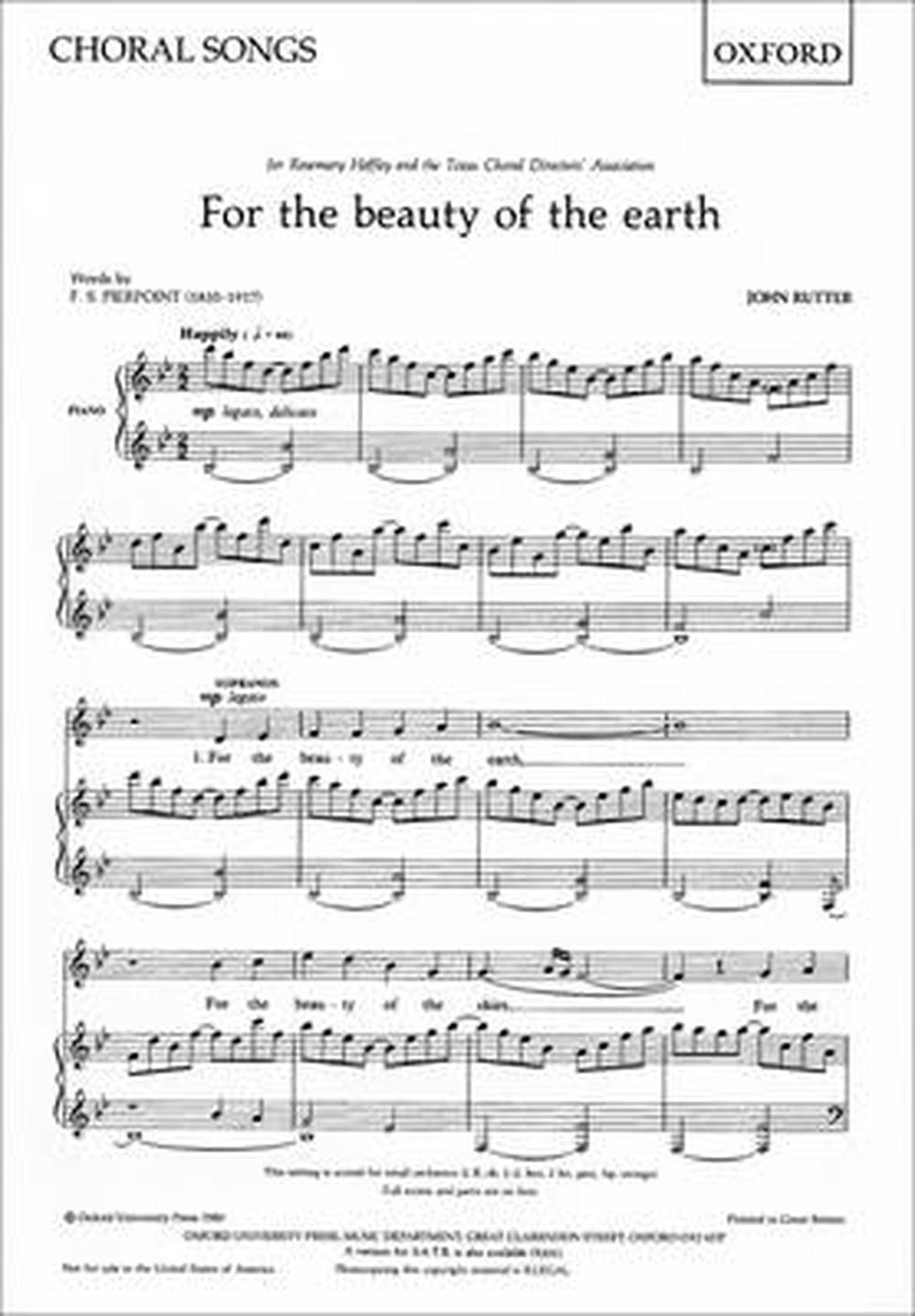 For the beauty of the earth by John Rutter 9780193415133 NEW Free UK Delivery - Image 3