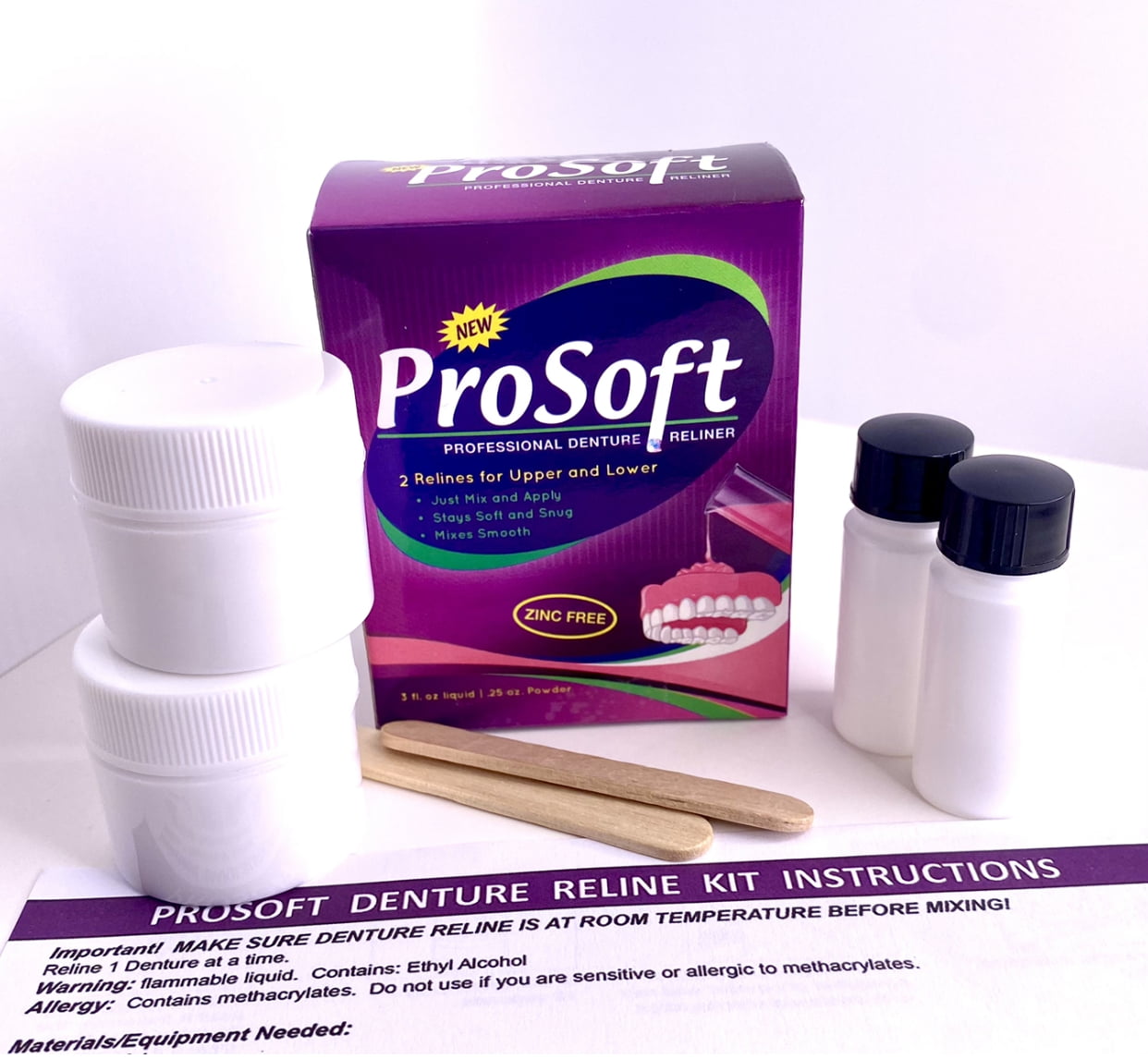 DIY Acrylic Professional Denture Repair & Reline Kit , ProSoft, Pink Shade