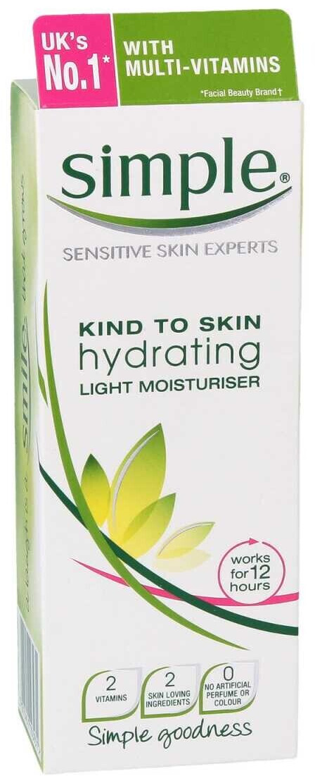 3x 125ml Simple Kind to Skin 12H Hydrating Light Moisturiser for Sensitive Skin