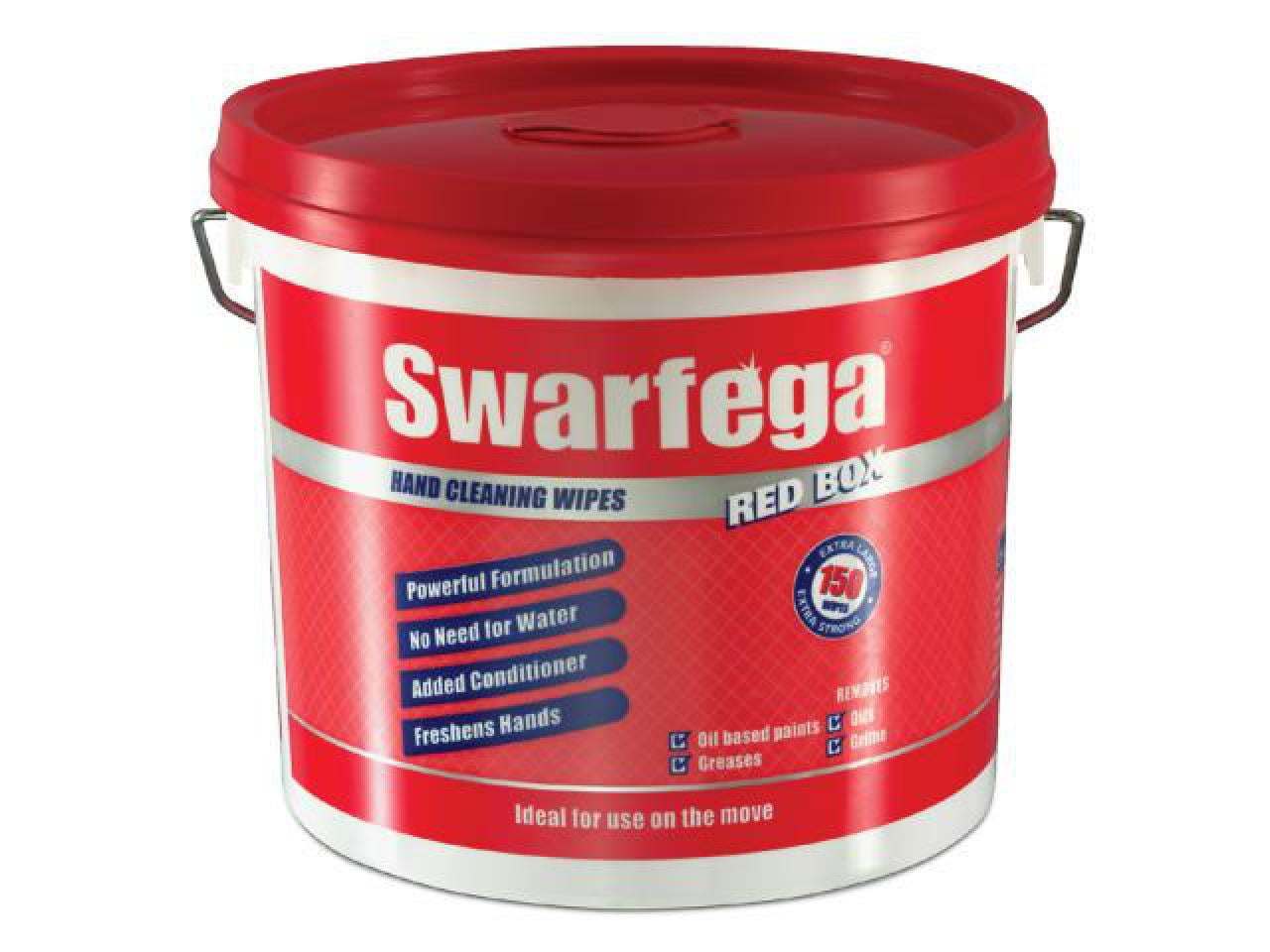 Swarfega Wipes for Oil & Grease - Tub of 150 - Strong And Absorbent - SRB150W