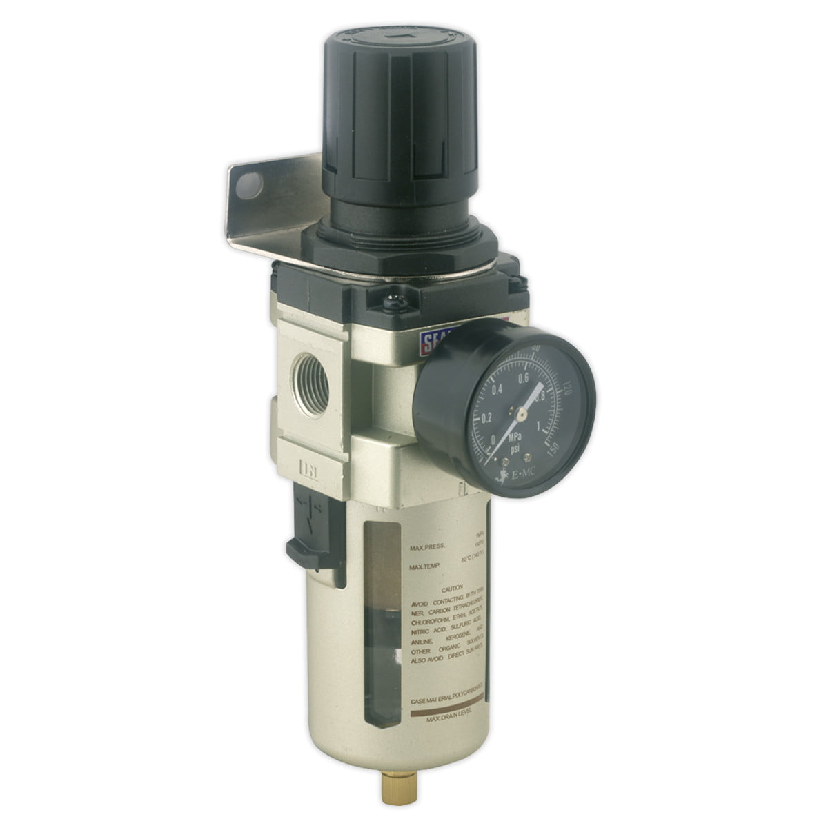 Sealey SA206FR Air Filter/Regulator Max. Airflow 140cfm