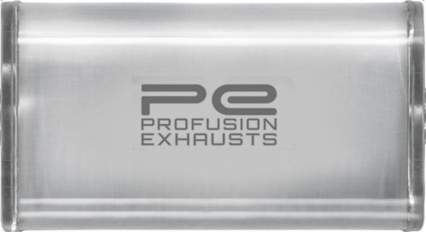 3"" 76mm 4"" x 9"" Oval x 14"" Profusion 304 Stainless Steel Exhaust Silencer