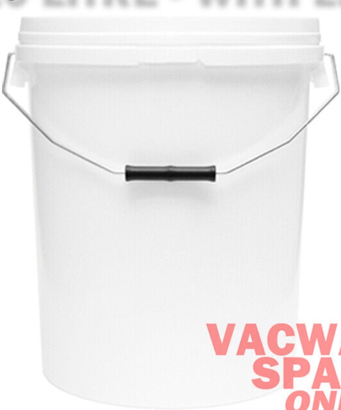 20 LITRE WHITE VALETERS PAIL- BUCKET- HEAVY DUTY- LID- IDEAL FOR BUCKET FILTER