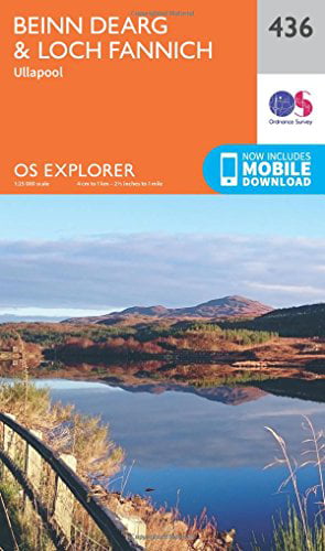 Beinn Dearg and Loch Fannich Explorer Map 436 Ordnance Survey 2015