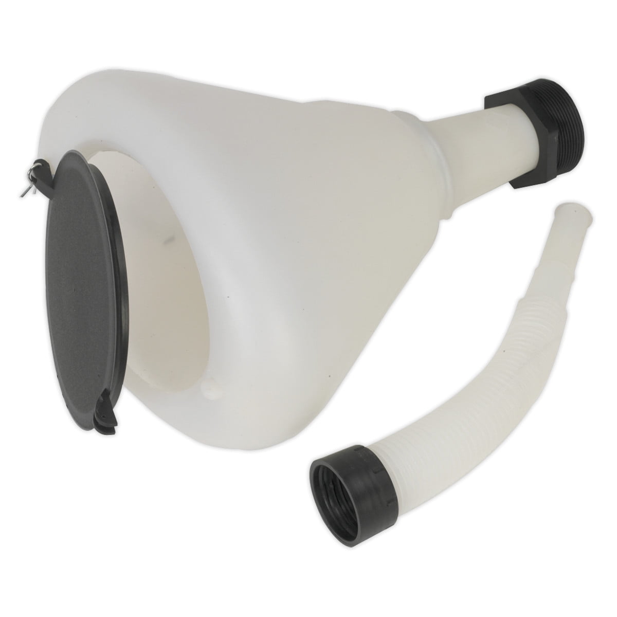 Sealey Heavy Duty Polyethylene Funnel With Closing Lid Ø240mm White F99240 - Image 5