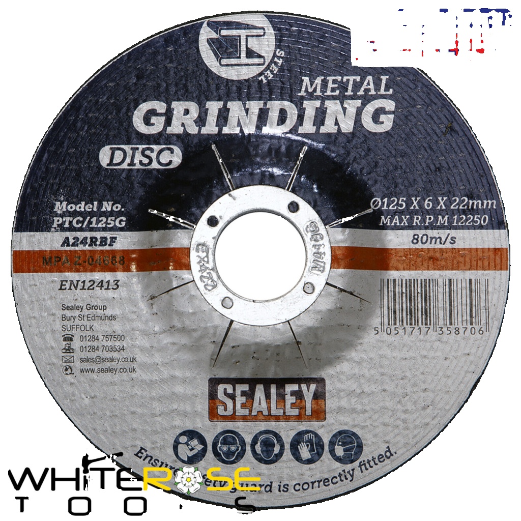 Sealey PTC-125G 125 x 6mm Grinding Disc 22mm Bore