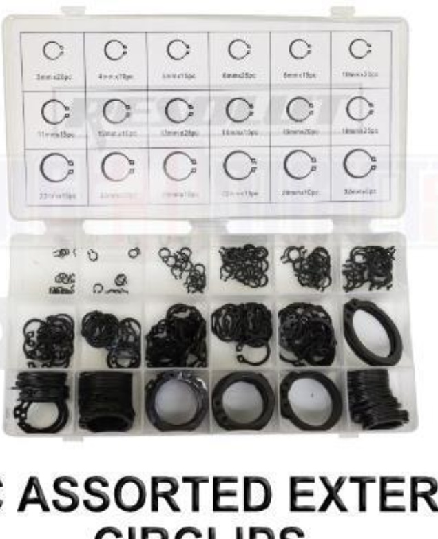 RESOLUT 300pc Circlip Set external Circlips snap Ring assortment set 9184