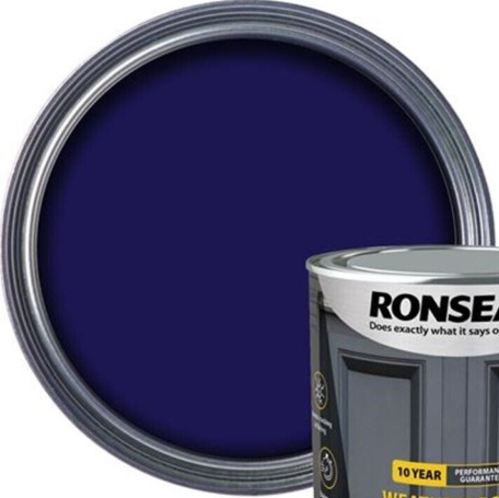 Ronseal - 10 Year Weatherproof Wood Paint Royal Blue Gloss 750ml