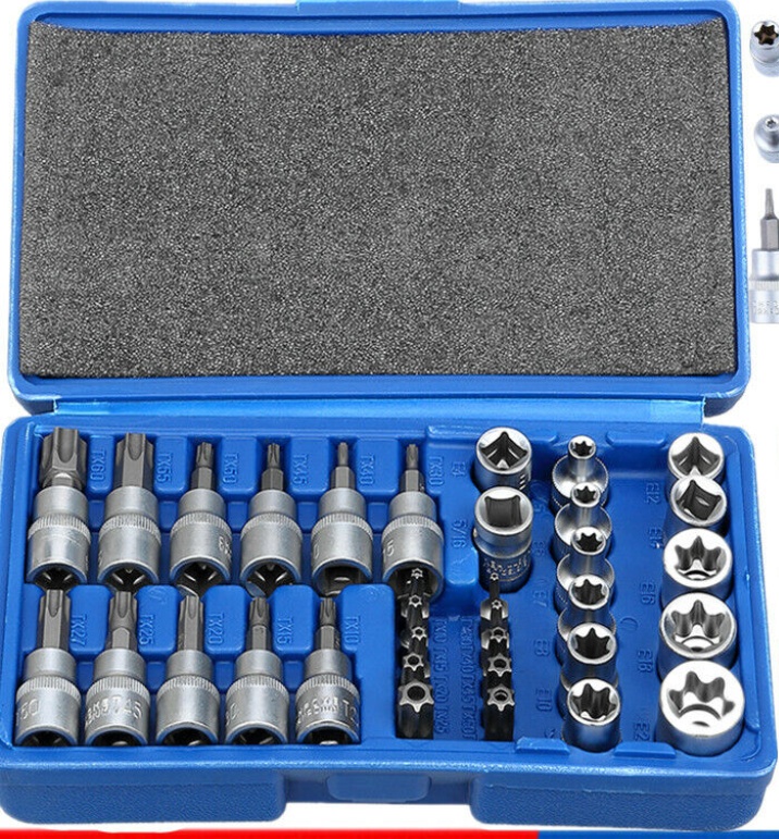 US PRO 13pc Torx Star Bit Socket Set - Tamper Bit Sockets T8 - T70 1497