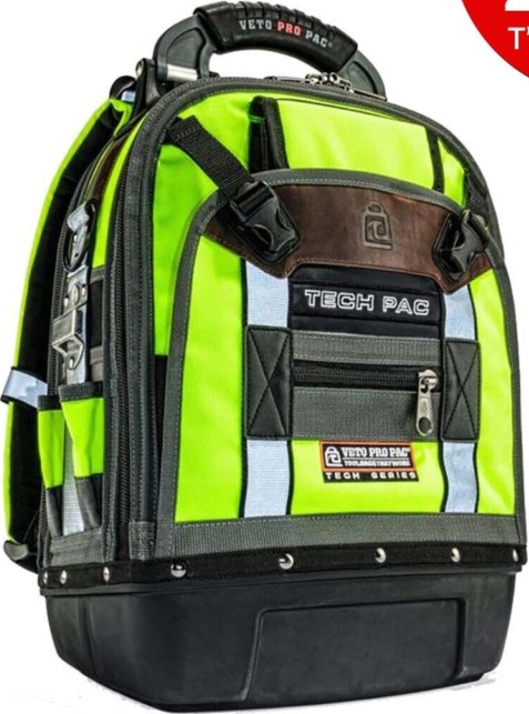 Veto Pro Pac TECH PAC Tool Backpack / Rucksack Bag HiViz Yellow