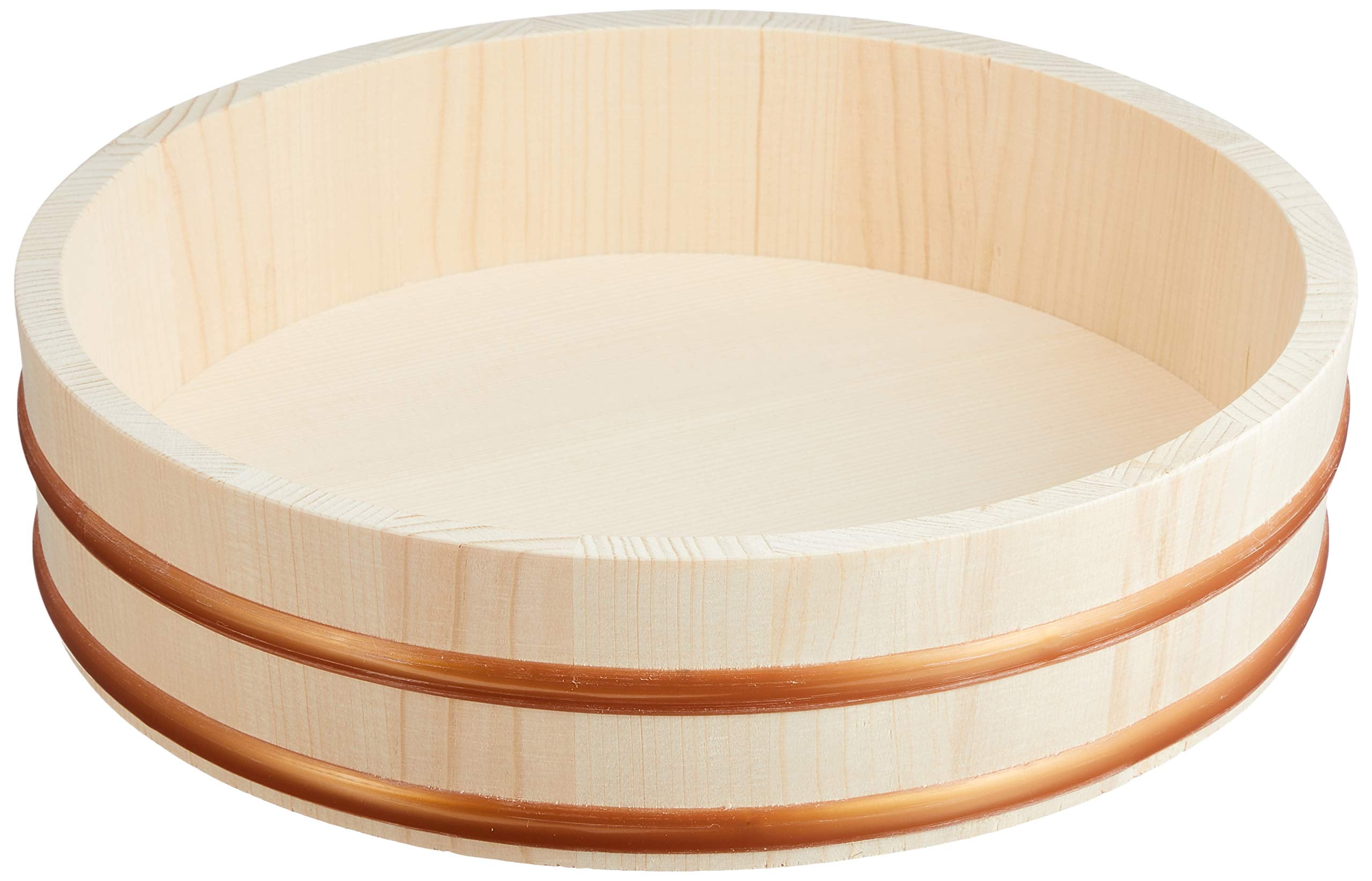 Sushi Oke Wooden Japanese Cypress Hangiri Bowl 12 inch Rice Tub Pearl C-2961