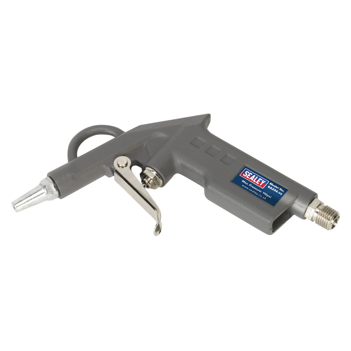 Sealey Air Blow Gun with 1/4""BSP Air Inlet Short Type Nozzle