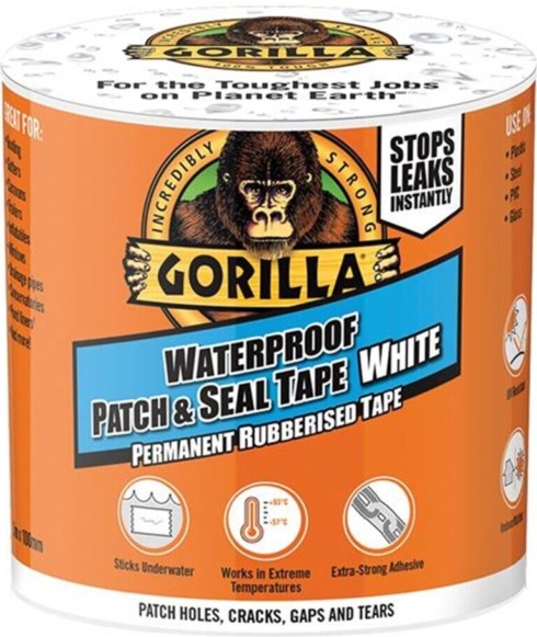 Gorilla Glue Gorilla Waterproof Patch & Seal Tape 100Mm X 3M White - Grey - Image 3