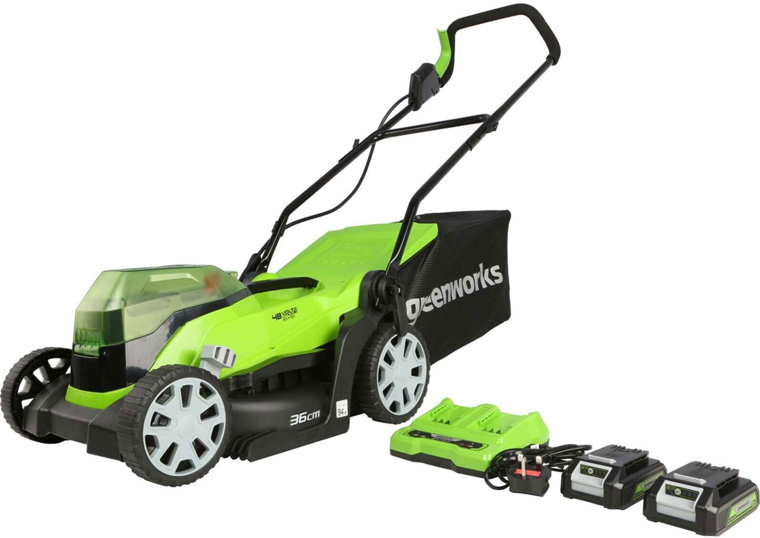 new - GreenWORKS 48V Cordless Battery Lawnmower 36cm G24X2LM36K2X 6952909062426