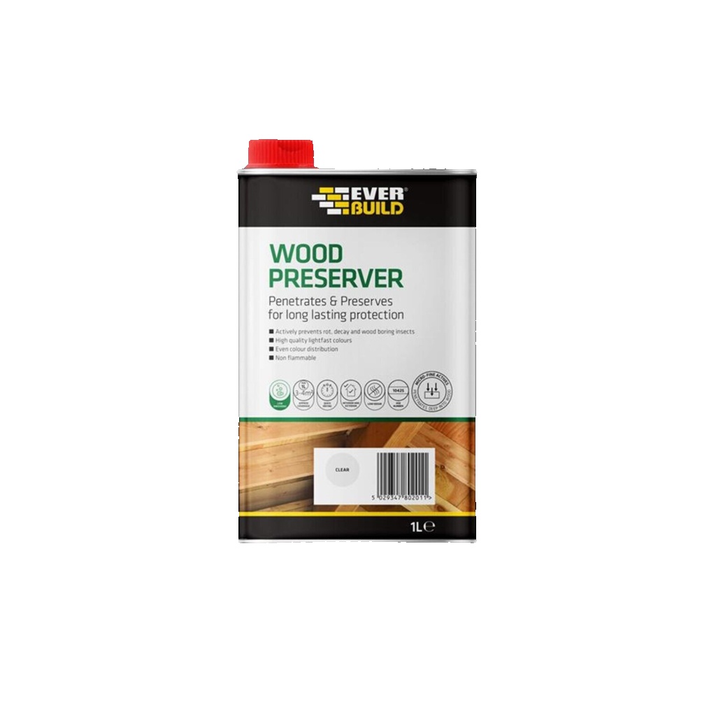 Everbuild Wood Preserver Clear 1 Litre Interior & Exterior Low Odour Quick - Image 8