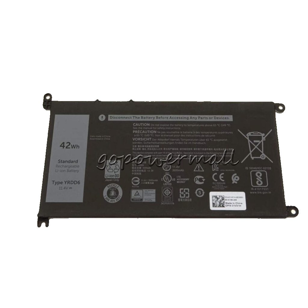 YRDD6 battery for Inspiron 5481 5482 5485 5491 2-in-1 5493 5584 5593 5590
