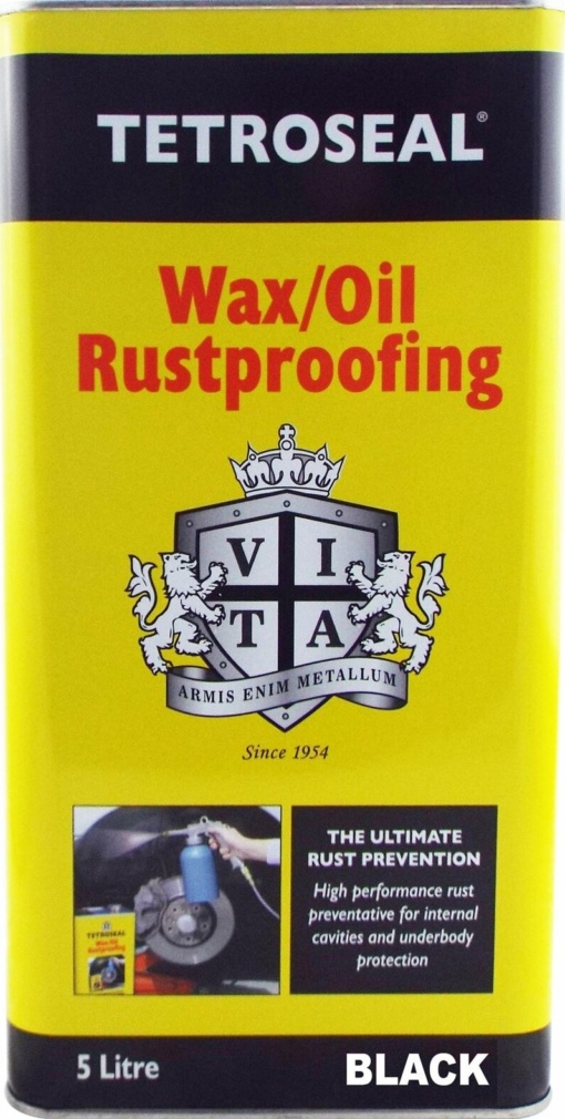 Tetroseal WaxOil Black 5L Car Rust Proofing Rustproof Wax/Oil Protection