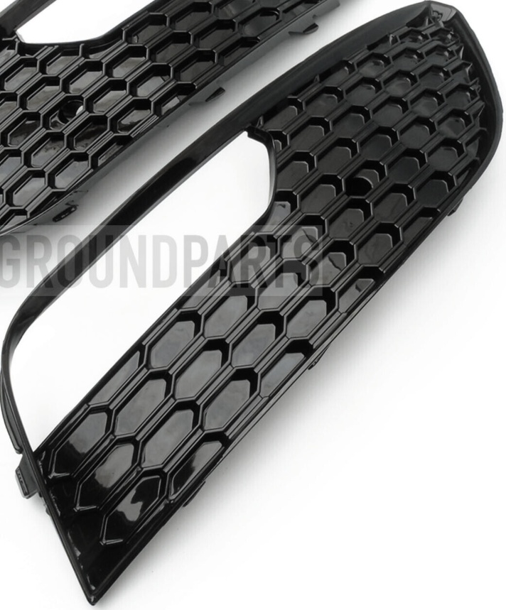 RS3 STYLE HONEYCOMB LOWER FRONT BUMPER FOG LIGHT COVER GRILLES SIDE AUDI A3 8V