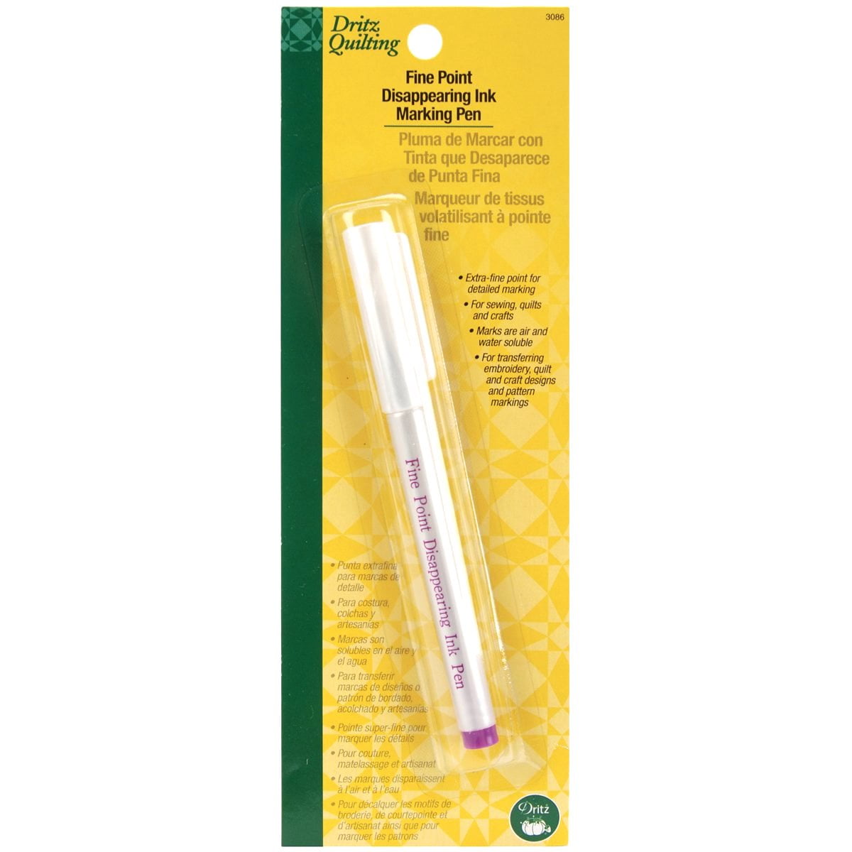 Dronken Purple Dritz 3086 Disappearing Ink Pen Fine Point