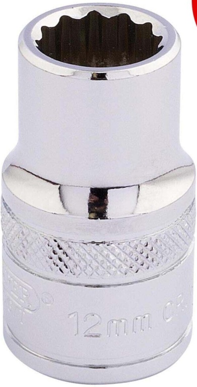 Draper 33097 Draper HI-TORQ 12 Point Socket 1/2"" Sq Dr 12mm