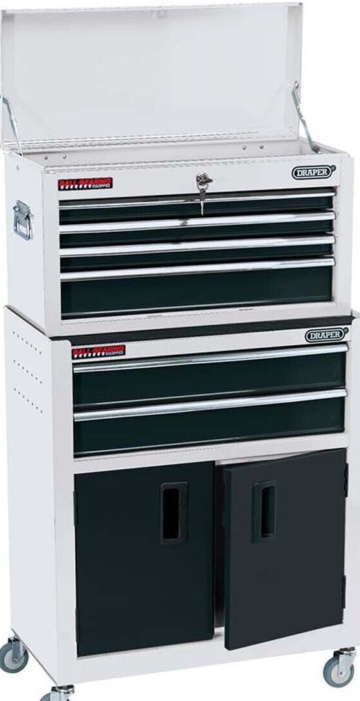 Draper Combined Roller Cabinet and Tool Chest 6 Drawer 24″ White 19576