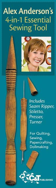 Alex Andersons 4-In-1 Essential Sewing Tool : Includes Seam Ripper, Stiletto, Presser, Turner