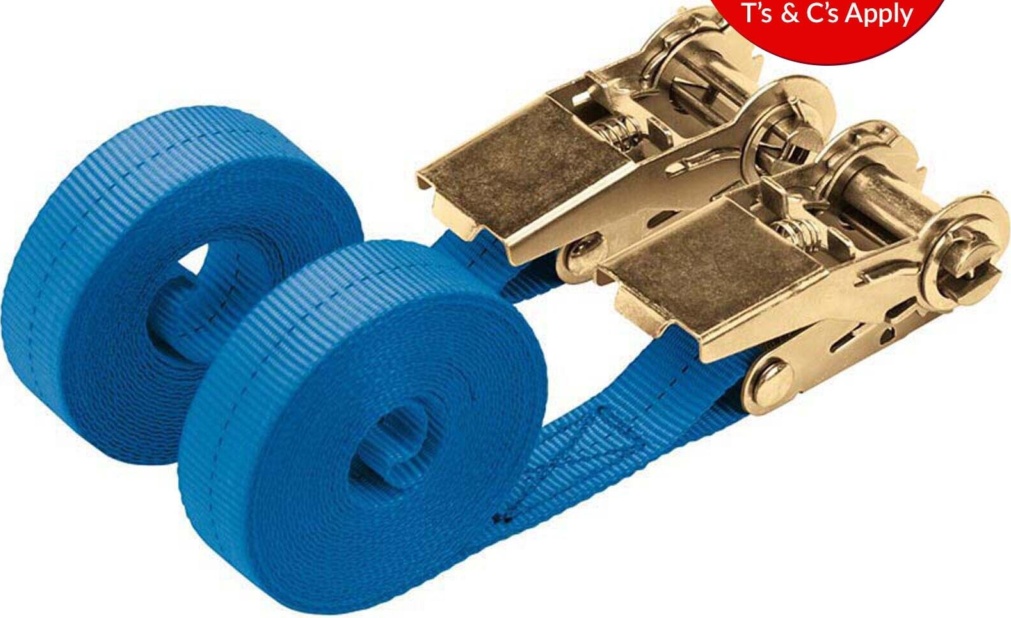 Draper 60968 Ratcheting Tie Down Straps 45m x 25mm 400kg (2 Piece)