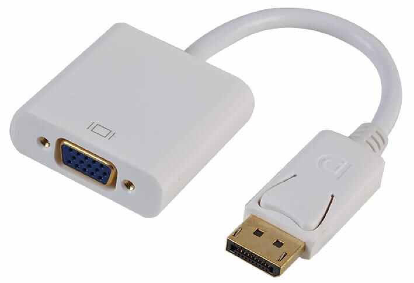 PRO SIGNAL - DisplayPort Male-to-VGA Female Adaptor, White