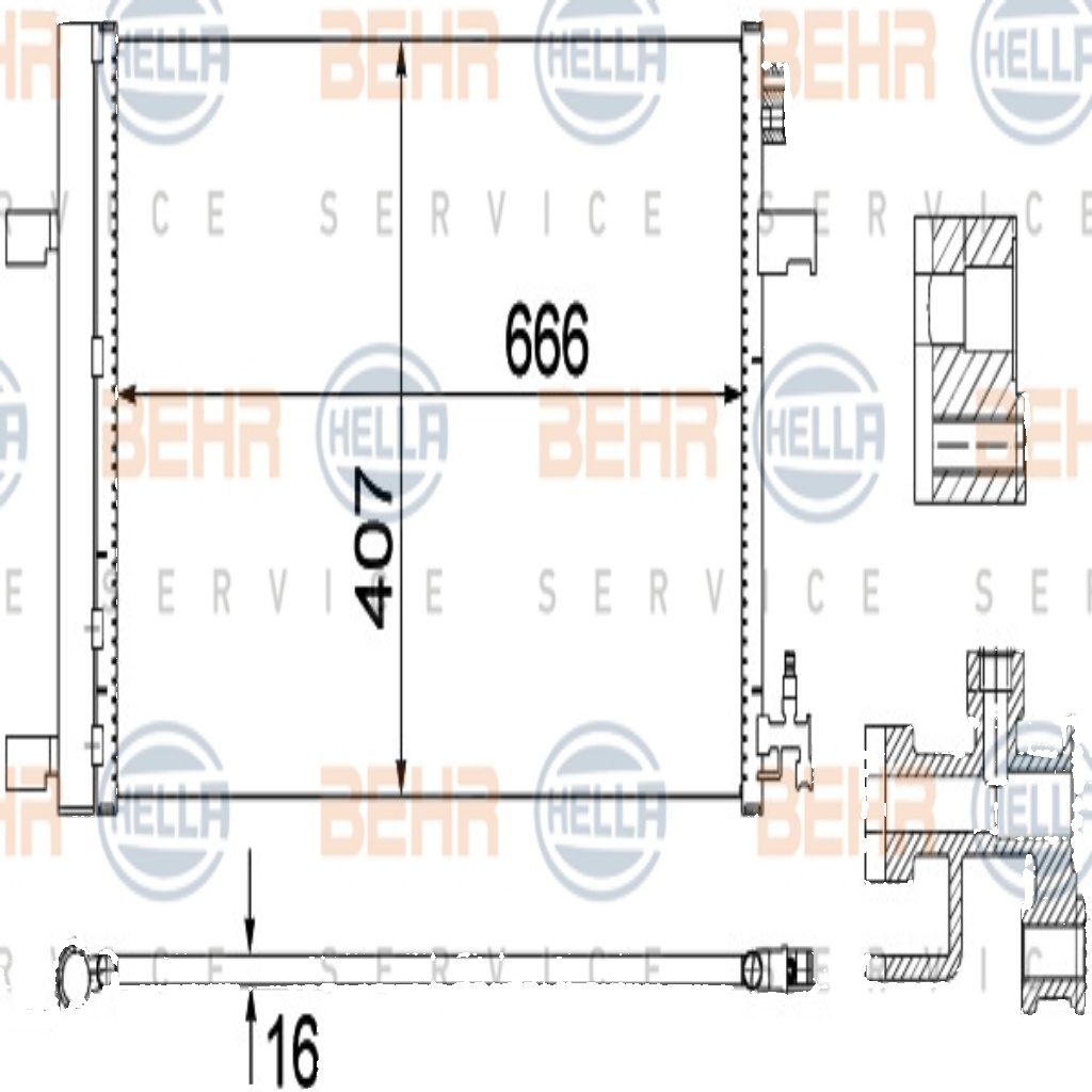 # HELLA 8FC 351 310-624 CONDENSER AIR CONDITIONING AUTO