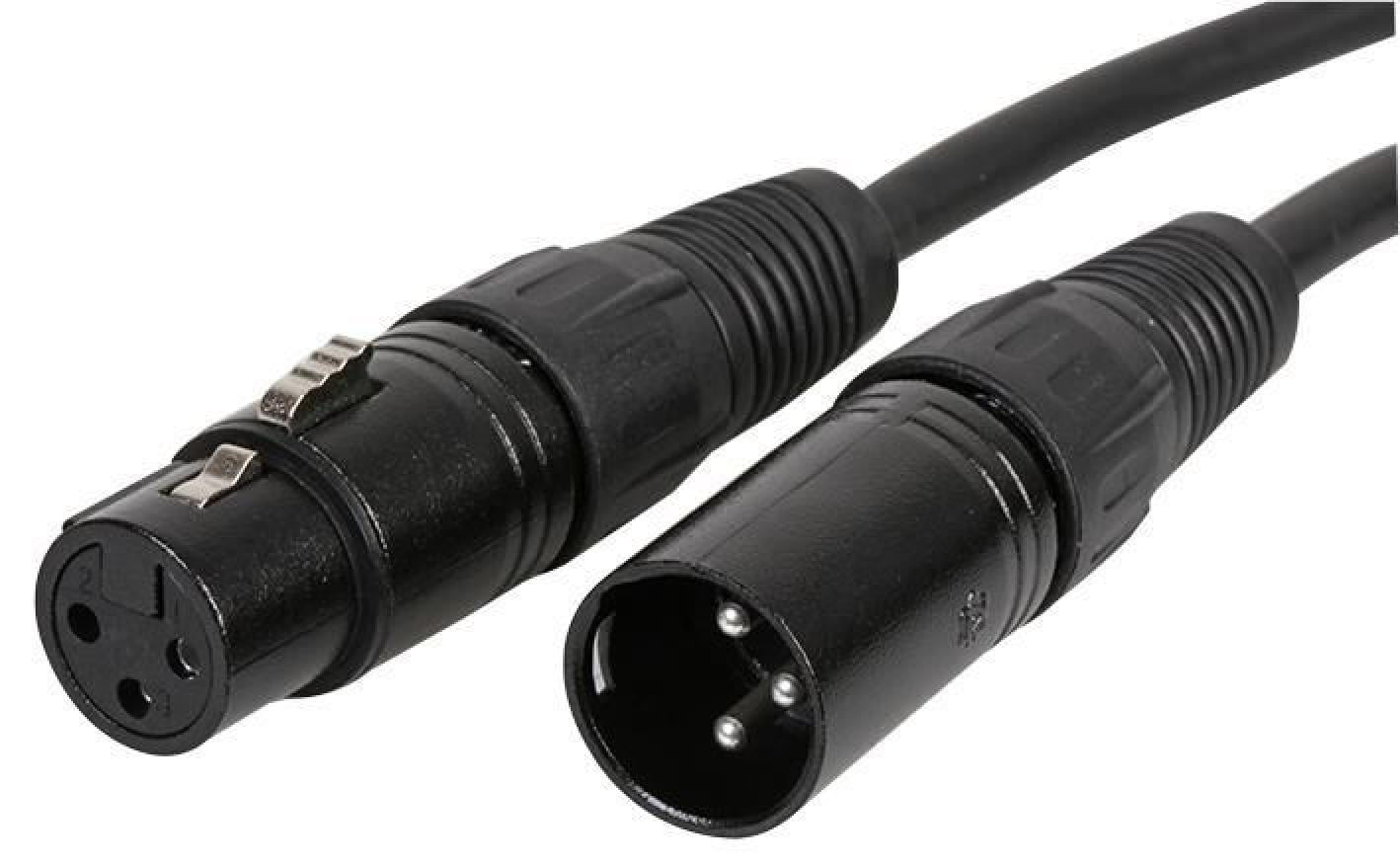 PULSE - 3 Pin XLR Male to XLR Female Microphone Lead, 6m Black