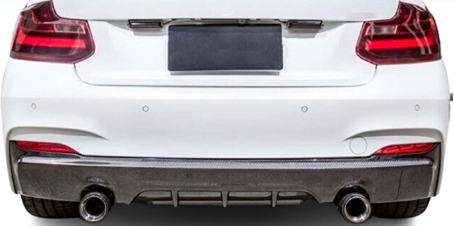 Rear Bumper Diffuser Dual Carbon Look Fits BMW 2 F22 F23