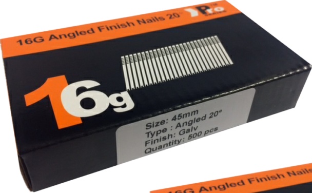 45mm 16 Gauge ANGLED 20° Nails - 500 nail pack for Dewalt ,Paslode ,Hitachi