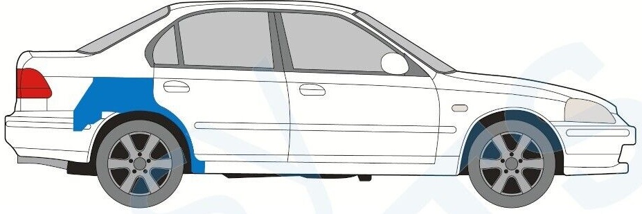 HONDA CIVIC 1995-2001 SEDAN REAR WHEEL ARCH REPAIR PANEL REAR WING / RIGHT RH