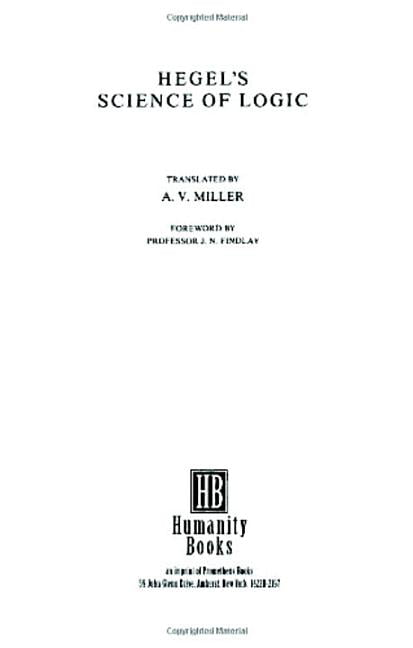 Hegel's Science of Logic by Georg Wilhelm Friedrich Hegel - 9781573922807