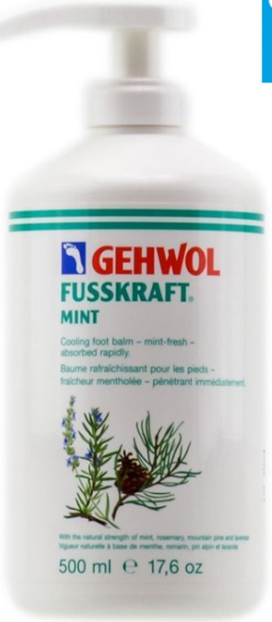 Gehwol Fusskraft Mint Foot Cream 500ml- Natural Antiseptics | Icy Fresh Menthol