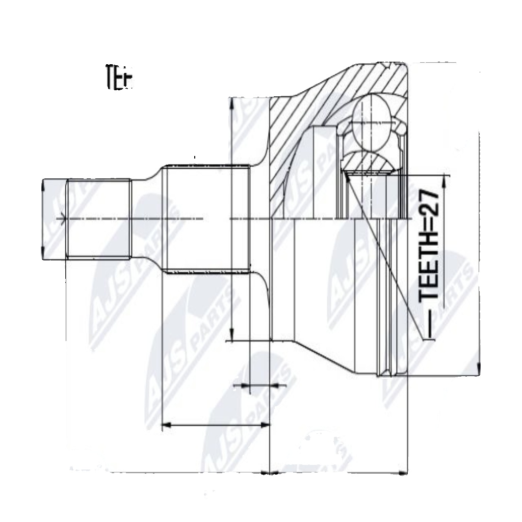 Driveshaft CV joint Front Axle Right NPZ-ME-008 NTY for MERCEDES-BENZ A-CLASS