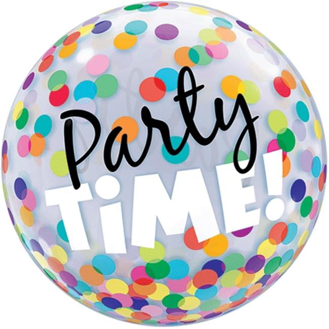 Party Time Colourful Dots Bubble 22inch Balloon in a Box