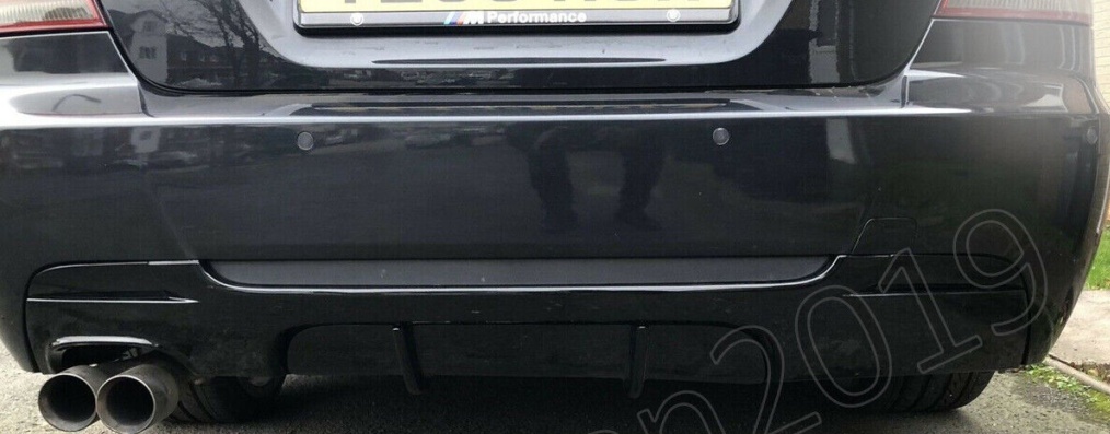 FOR BMW E92 E93 M SPORT 06-13 GLOSS BLACK PERFORMANCE REAR DIFFUSER 330I EXHAUST