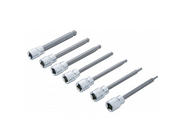 BlueSpot - 7 PCE 3/8"" Extra Long Ball Ended Hex Socket Bit Set (H3-H10)
