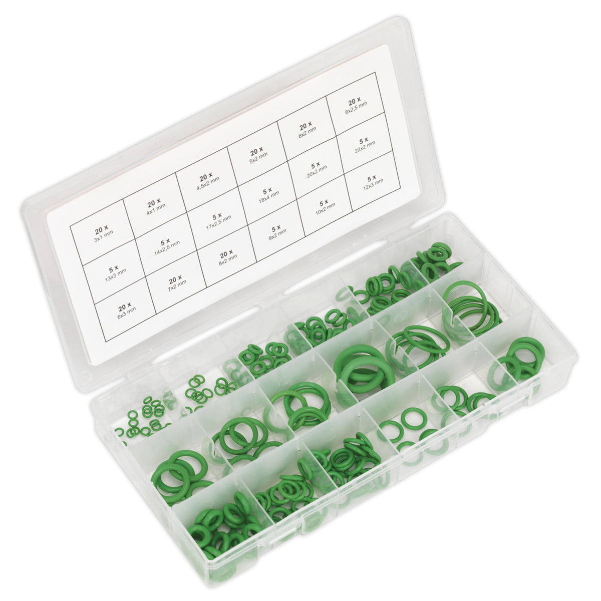 Sealey ACOR225 Rubber O-Ring Air Conditioning Assortment 225pc