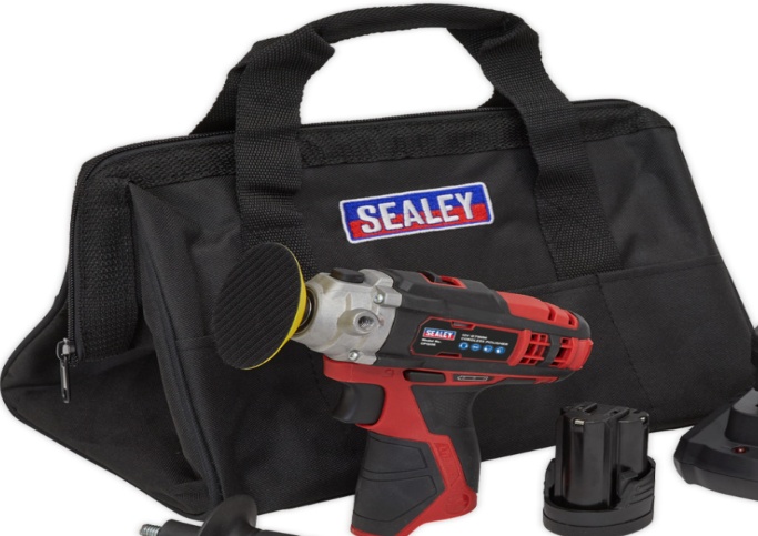 Sealey CP1205KIT Cordless Polisher Kit 71mm 12V 2 Batteries and Charger as 02330