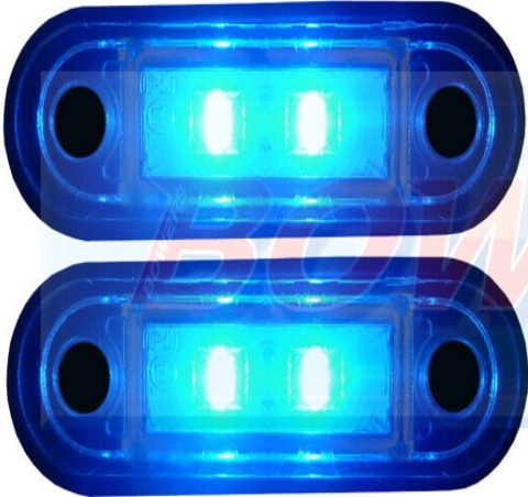 5 x 12V/24V FLUSH FIT BLUE LED MARKER LAMPS / LIGHTS TRUCK VAN LORRY KELSA BAR