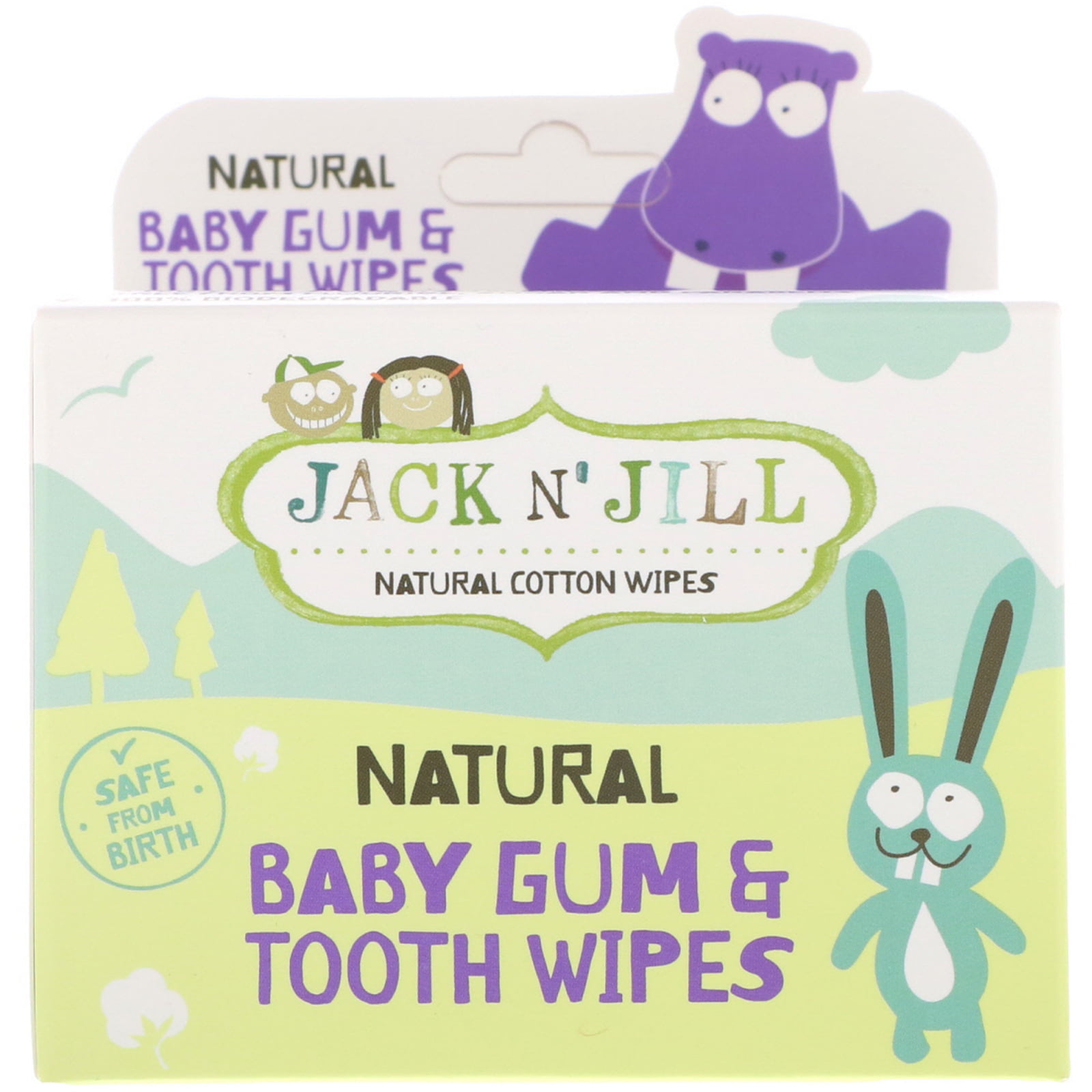Jack N Jill Jack N' Jill, Natural Baby Gum & Tooth Wipes, 25 Individually Wrapped Wipes - Image 3
