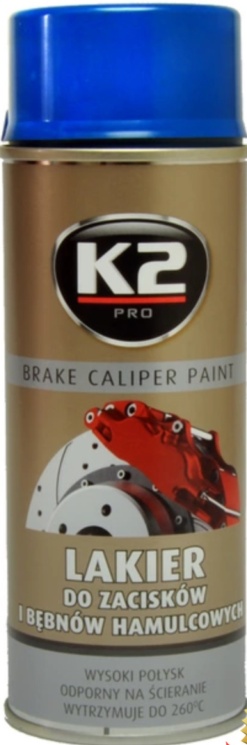 RED CALIPER PAINT SPRAY K2 PRO HIGH GLOSS HEAT RESISTANT 400ML A3005