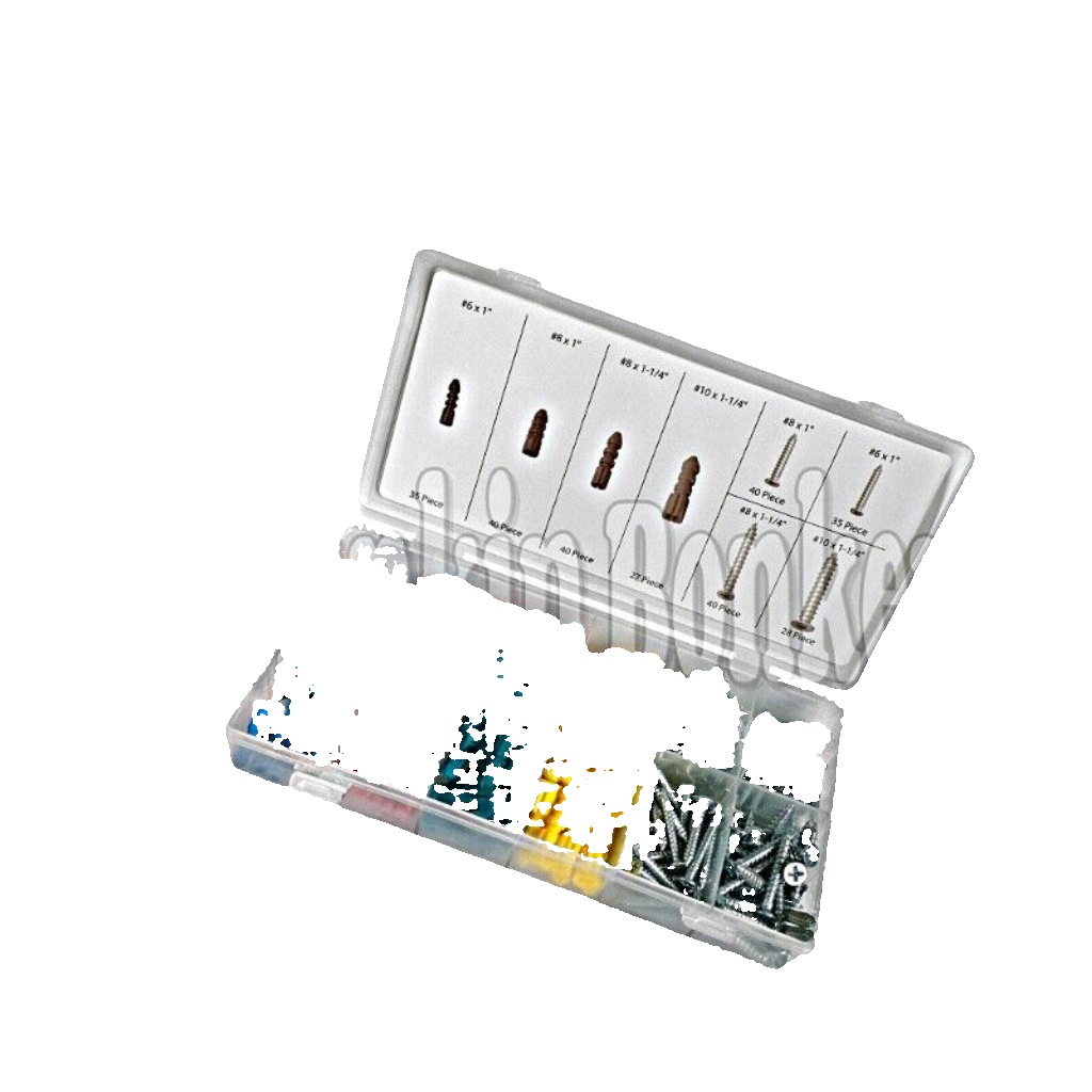 285PC WALL PLUGS SET ASSORTED MIXED RAW DRILL PLUGS ANCHORS AND WITH SCREWS KIT