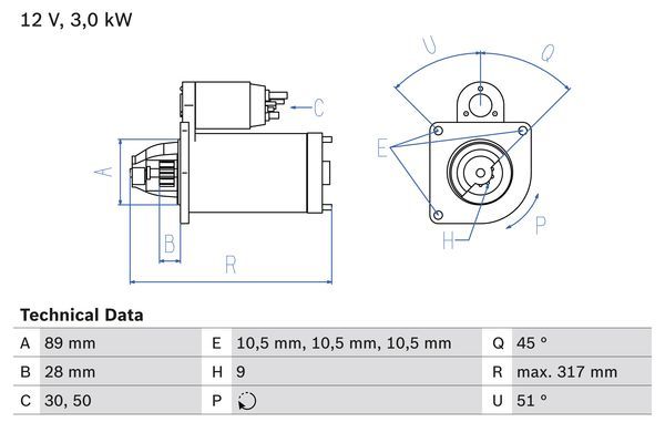 Bosch Reman Starter Motor 1902 - 0986019020
